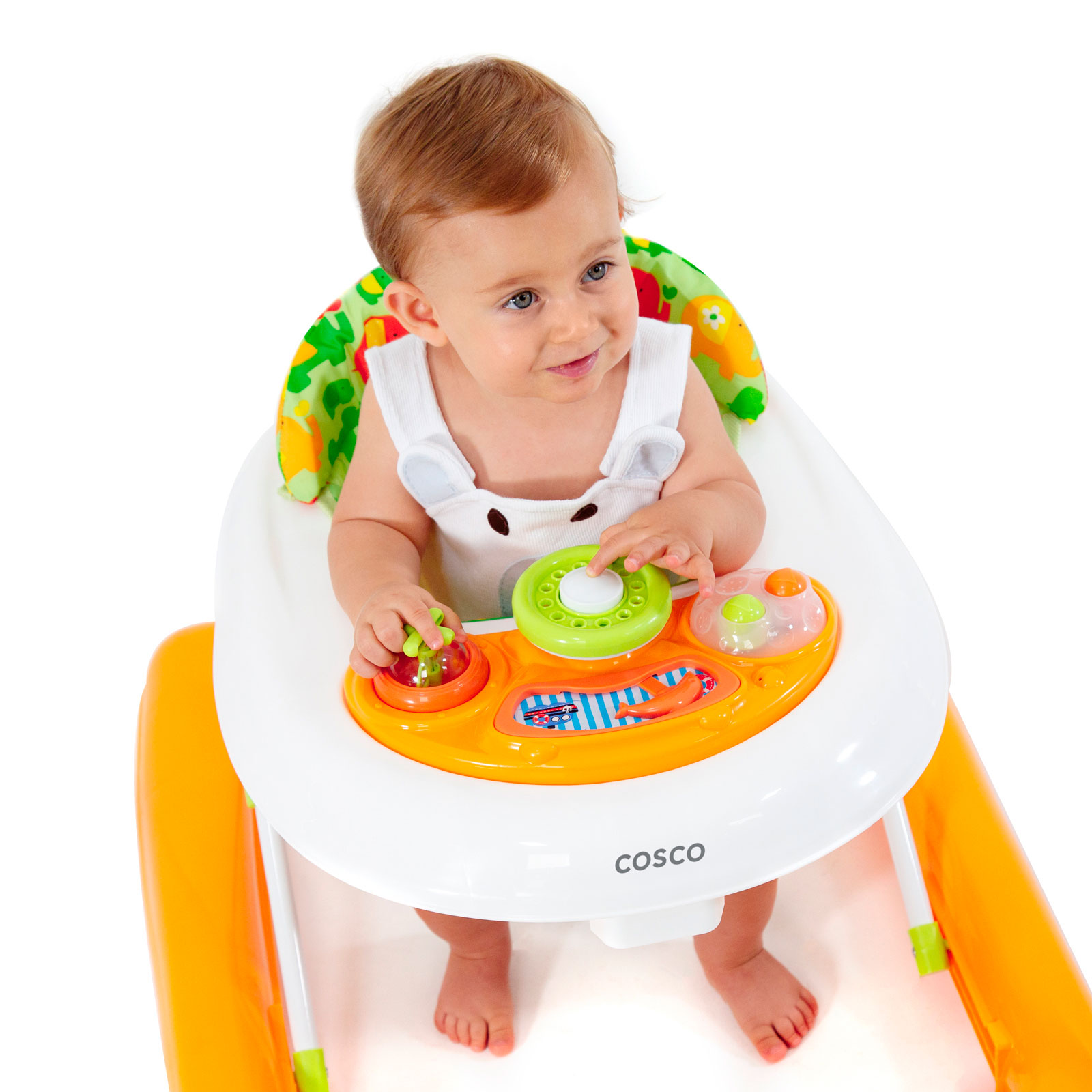 Cosco Kids | Andador Infantil Follow Laranja e Branco